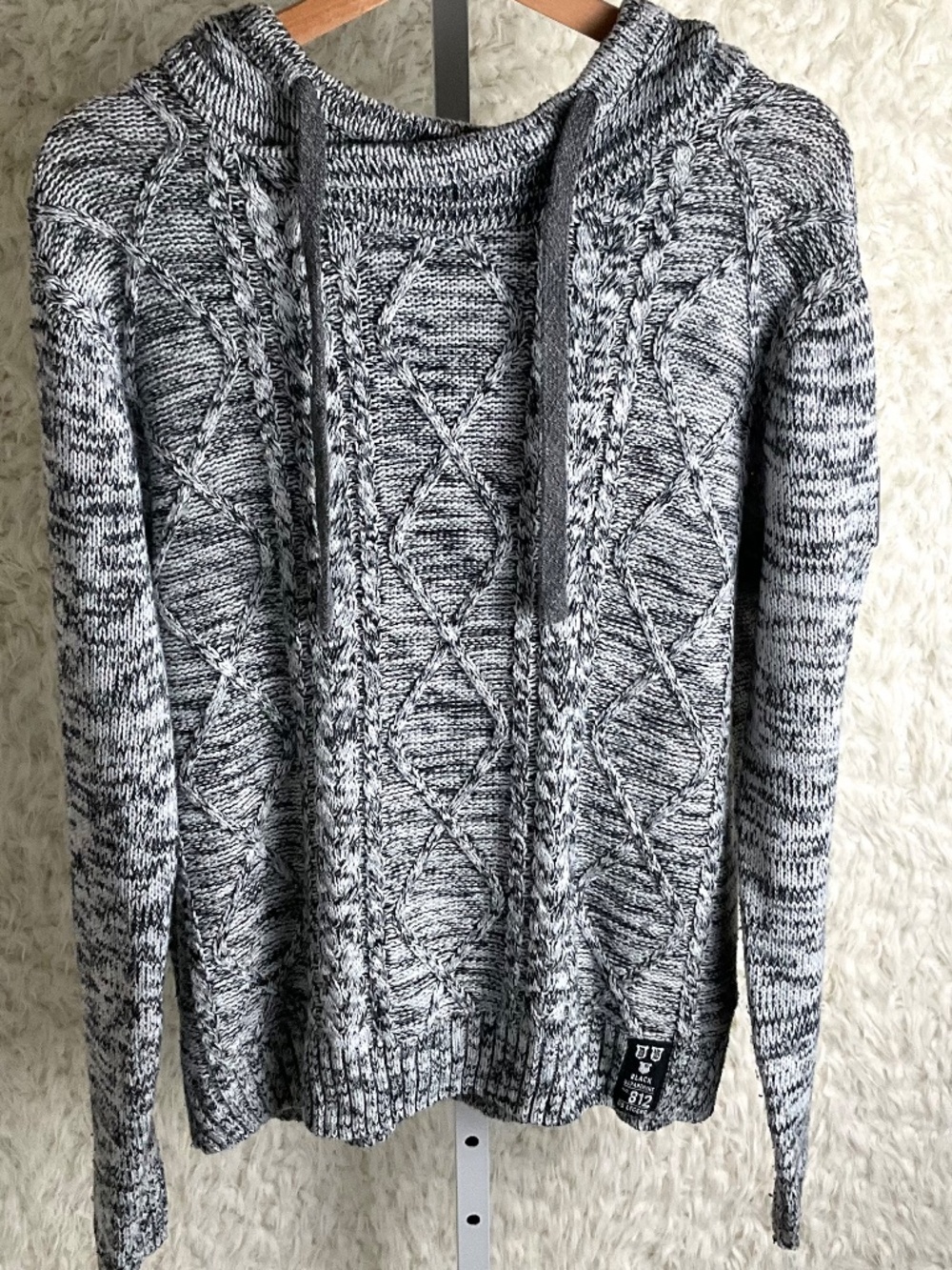 DARK BLACK BRAND WOMEN'S GRAY/BLACK HOODIE SWEATER~SIZE LARGE TALL! - Picture 7 of 9